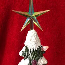 Handcrafted Snow-Covered Ceramic Christmas Tree Holiday Decor - thumbnail 2