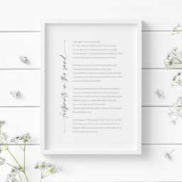 Footprints in The Sand Poem - Inspirational Print Christian Prayer Religious Wall Art Mindful Home Decor Unframed