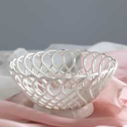 Woven Ceramic Basket For Storing Fruits, Wicker Fruit Basket, Home Decor Or Storage, Gift Idea Kids & Adults - thumbnail 2
