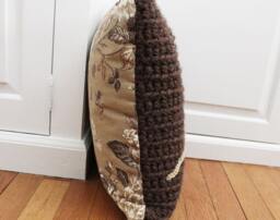 Chunky Crochet Throw Pillow Brown/Tan Tree Branch, Decorative Pillow, 16 X - thumbnail 4