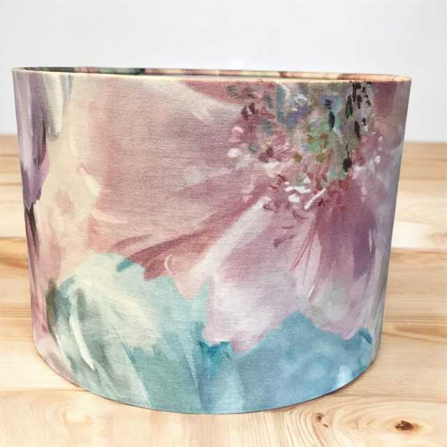 Lani Hibiscus, 20cm, 30cm, 40cm Drum Lampshade/Pendant Shade. Teal, Pink Home Decor - image 1