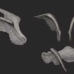 Angel Wings - Pair - Style 3 For Model Horse Artists Unpainted Resin - All Scales Available - thumbnail 4