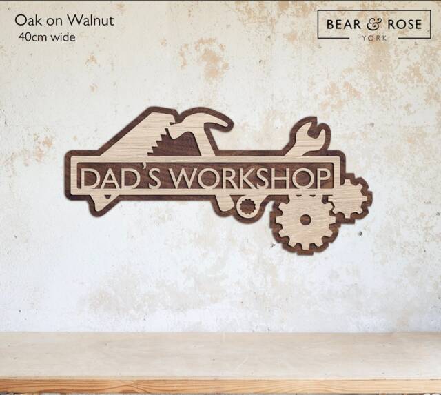 Personalised Wooden Workshop Sign Layered Wall Decor - image 1