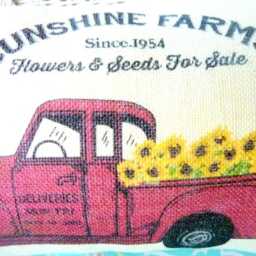 Farmhouse Truck Pillow, Sunshine Farms Burlap Pillow Cover - thumbnail 2