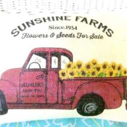 Farmhouse Truck Pillow, Sunshine Farms Burlap Pillow Cover - thumbnail 4