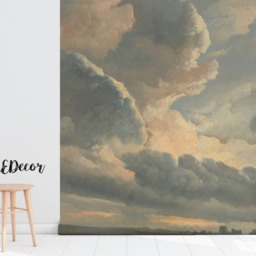Classic Clouds Removable Wallpaper, Mural, Repositionable, Peel & Stick, Wall Decor, Self Adhesive, Covering #103 - thumbnail 3