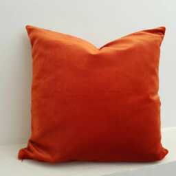Orange Velvet Couch Pillow - Decorative Cushion Case Bohemian Sham Cozy Gift For Home Soft Throw Interior Decor -18x18 Inches - thumbnail 3