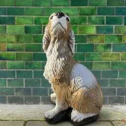 Concrete ??ocker Spaniel Figure Outdoor Stone Pet Statue Handmade Puppy Patio Ornament Garden Memorial Dog Art Decor Cement Animal Sculpture - thumbnail 3