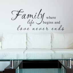 Family Wall Decal - Where Life Begins & Love Never Ends Decal- 092 - thumbnail 1