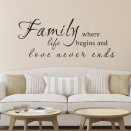 Family Wall Decal - Where Life Begins & Love Never Ends Decal- 092 - thumbnail 2
