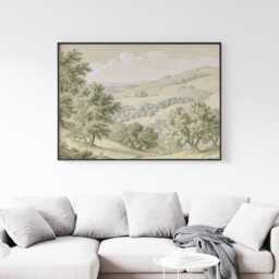 Olive Tree Landscape Poster, Green Hillside Print, Nature Wall Art, Paper - thumbnail 3