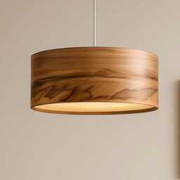 Wood Pendant Lamp - Hanging Chandelier Drop Light Dining Room Lighting Satin Walnut Sven - thumbnail 4