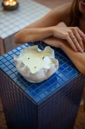 Handmade Ceramic Candle - White Unique Home Decor Design Wedding Gift Vessel - thumbnail 1