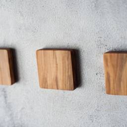 Key Holder Magnetic Wood. Olive Wood Key Hooks. Wall Organizer. Entryway Square Keys Storage Magnet. Double Tape Sticker Mount - thumbnail 3