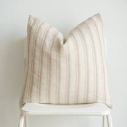 Neutral Pillow, Cream Striped Ivory Home Decor, Decorative Pillows - thumbnail 2
