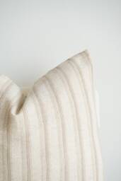 Neutral Pillow, Cream Striped Ivory Home Decor, Decorative Pillows - thumbnail 1