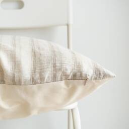 Neutral Pillow, Cream Striped Ivory Home Decor, Decorative Pillows - thumbnail 3
