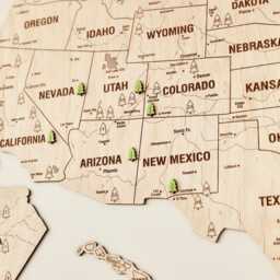 National Park Usa Map, Travel Map With Pins Apartment Decor, Push Pin 5Th Anniversary Gift, Wooden Wall Art Hanging Above Bed - thumbnail 2