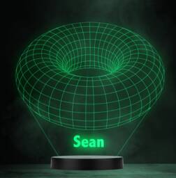 3D Effect Geometric Doughnut Shape Personalised Colour Change Lamp Night Light - thumbnail 1