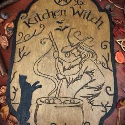 The Signs Of The Witches Kitchen Witch Pagan Paganism Wicca Wiccan Laser Engraved Pyrography Witchcraft Witch Wooden Sign Cook Kitchen - thumbnail 3
