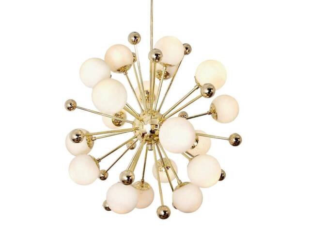 Mid Century Brass Sputnik Chandelier, Cosmos Ceiling Light, Custom Length - image 1