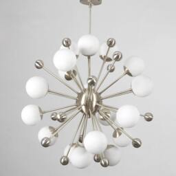 Mid Century Brass Sputnik Chandelier, Cosmos Ceiling Light, Custom Length - thumbnail 3