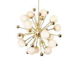Mid Century Brass Sputnik Chandelier, Cosmos Ceiling Light, Custom Length - thumbnail 1