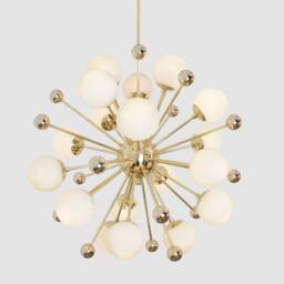 Mid Century Brass Sputnik Chandelier, Cosmos Ceiling Light, Custom Length - thumbnail 2