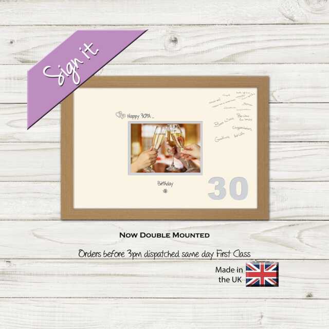 30Th Photo Frame Word Birthday Special Gift 7x5Sign-664D By Photos in A Word - image 1