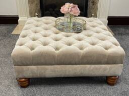 Handmade Deep Foam Thick Chesterfield Footstool Coffee Table Footrest in Quality Naple Fabric
