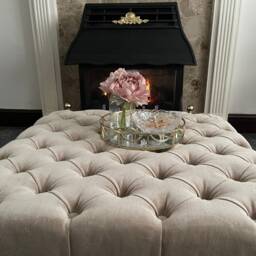 Handmade Deep Foam Thick Chesterfield Footstool Coffee Table Footrest in Quality Naple Fabric - thumbnail 3