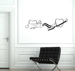Teeth Cleaning Vinyl Wall Decal Bathroom Dental Office Clinic Decor Stickers Mural - #2820Di - thumbnail 1