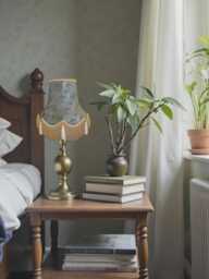 Handcrafted Slate Blue Paisley Fabric Lampshade Handmade in The Uk, Antique Gold Trim, Tassels