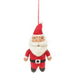 Classic Santa - Handmade Needle Felt Christmas Tree Decoration Eco-Friendly Sustainable Father Bauble - thumbnail 2