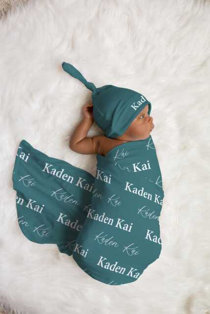 Personalized Swaddle Blanket, Baby Name Gift, Custom Coming Home, Gender Neutral Hospital Shower Js26 - image 1