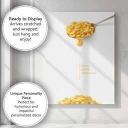 Creamy Mac & Cheese Spoon Food Photography Canvas Wall Art Print Decor Picture Ready To Hang - thumbnail 3