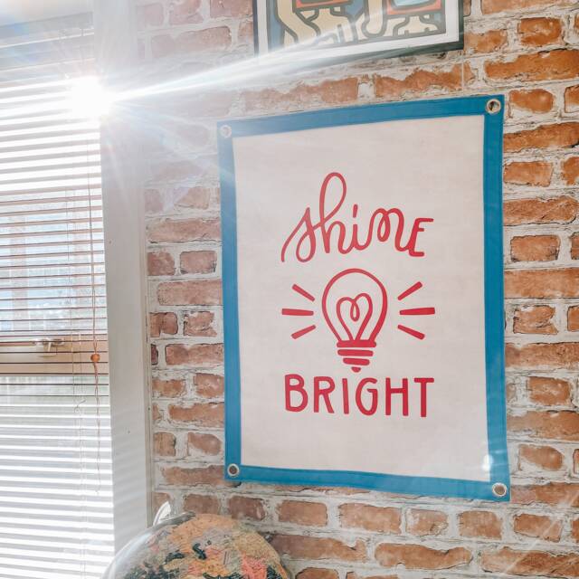 Shine Bright Wall Hanging Banner Flag/Gallery Wall Decor Motivational Kids Bedroom Nursery Office Kitchen