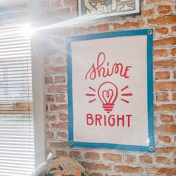 Shine Bright Wall Hanging Banner Flag/Gallery Wall Decor Motivational Kids Bedroom Nursery Office Kitchen - thumbnail 1