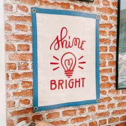 Shine Bright Wall Hanging Banner Flag/Gallery Wall Decor Motivational Kids Bedroom Nursery Office Kitchen - thumbnail 2