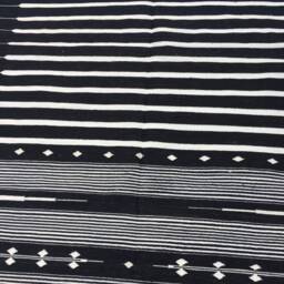 8x5 Black & White Cotton Rug Dhurrie - Stripes - thumbnail 3