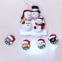 Personalized Expecting Snowman Family Christmas Ornament - Baby Announcement - thumbnail 4