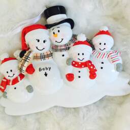 Personalized Expecting Snowman Family Christmas Ornament - Baby Announcement - thumbnail 3
