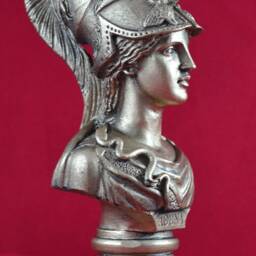 Athena Bust Greek Statue Wisdom Civilization Goddess Gold Patina New 16cm - thumbnail 2