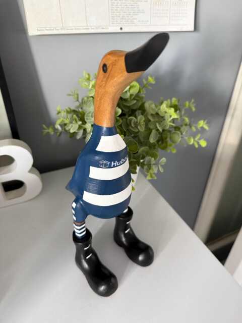 Bristol Bears Rugby - Hand-Painted Wooden Duck - Approx. 25cm - image 1