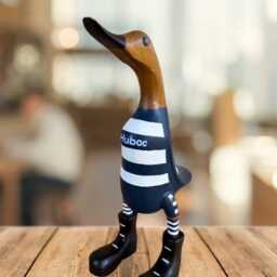 Bristol Bears Rugby - Hand-Painted Wooden Duck - Approx. 25cm - thumbnail 3