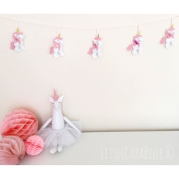 Unicorn Garland, Kids Wall Art. Banner Nursery Decoration, Little Girls Bedroom Decor, Unicorn Gifts, Gift For A Girl - thumbnail 2