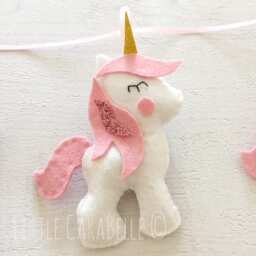 Unicorn Garland, Kids Wall Art. Banner Nursery Decoration, Little Girls Bedroom Decor, Unicorn Gifts, Gift For A Girl - thumbnail 3