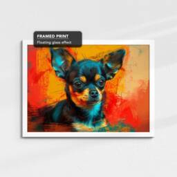 Chihuahua Painting Framed Poster Print & Canvas Wall Decor Art Bar Kitchen Room Dog Gift Idea Pet - thumbnail 3