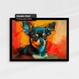 Chihuahua Painting Framed Poster Print & Canvas Wall Decor Art Bar Kitchen Room Dog Gift Idea Pet - thumbnail 2