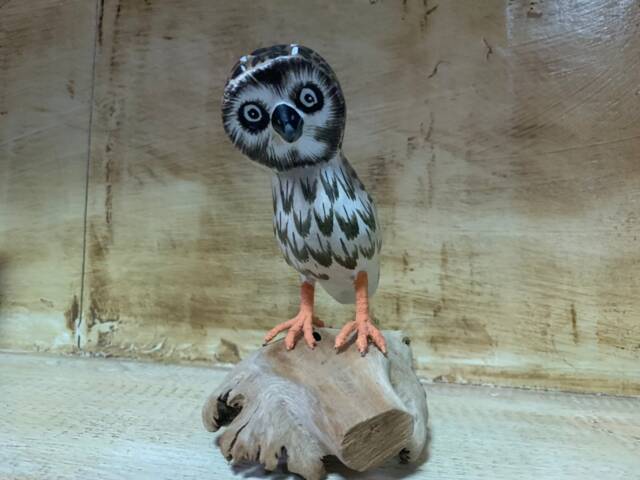 Wooden Painted Owl - image 1
